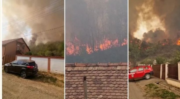 Incendiu devastator, flăcările au ajuns aproape de case