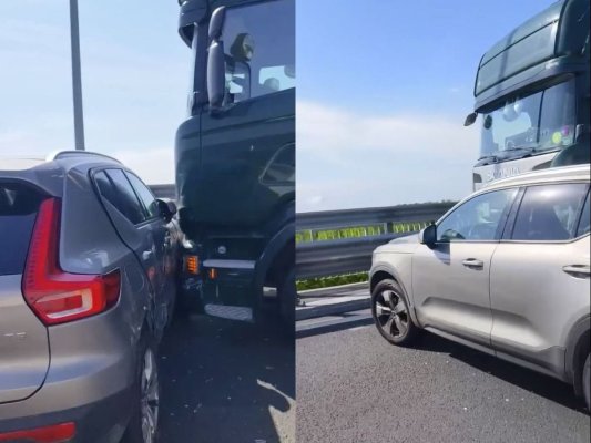 Accident rutier pe A2, între două autovehicule