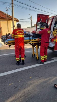 Accident cu o victimă pe I. C. Brătianu. Bărbatul a fost transportat la spital cu politraumatisme