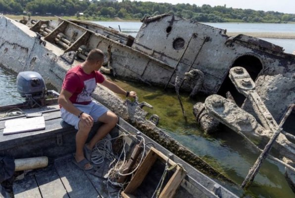 Nave naziste cu explozivi, scufundate în Dunăre în timpul războiului, scoase la iveală de secetă