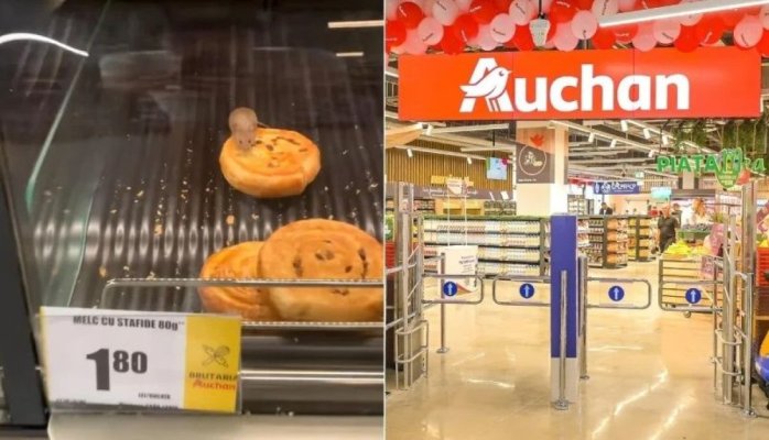 Rafturi cu șobolani la Auchan. Rozătoarele au dat buzna în zona de panificație a magazinului