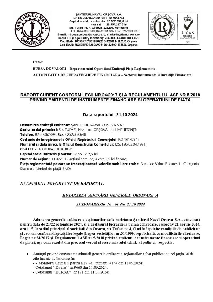 Cate milioane de lei dividende va scoate din conturile santierului Naval Orsova gruparea vamesilor! Cate milioane de lei dividende va scoate din conturile santierului Naval Orsova gruparea vamesilor!