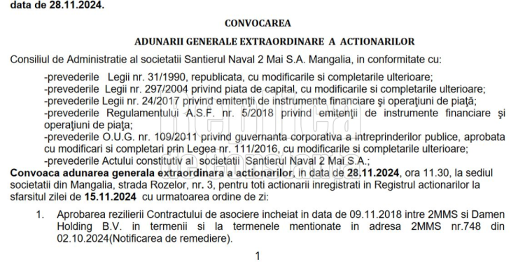 Decizie istorică. Statul român reziliază oficial contractul cu olandezii de la Damen 