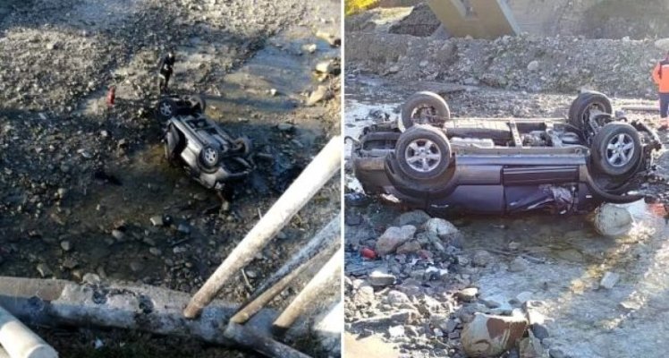 O mașină a căzut de pe un pod. Șoferul a murit, iar o fetiță de 9 ani a reușit să scape