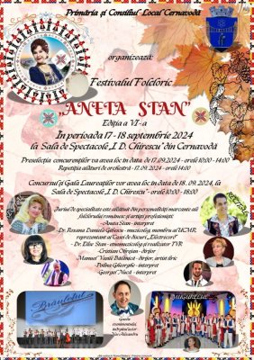Primăria Cernavodă organizează Festivalul Folcloric „Aneta Stan”