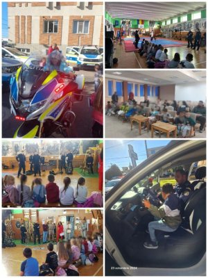 Polițiștii constănțeni au desfășurat activități ludico-educative pentru copiii din grupele pregătitoare 