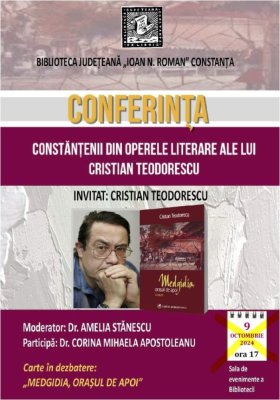 Reprogramare eveniment: „Constănțenii din operele literare ale lui Cristian Teodorescu”
