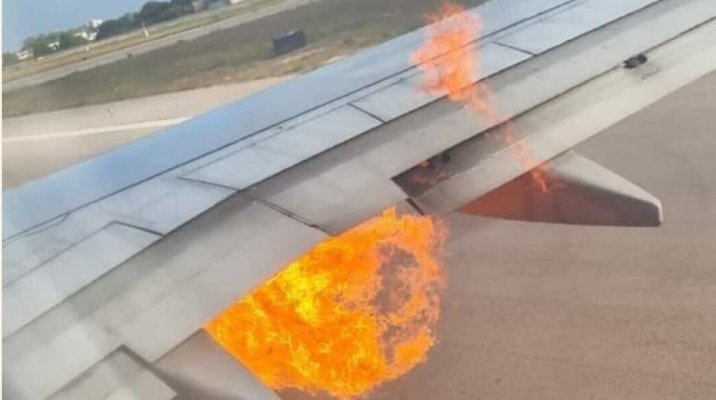 Un avion Ryanair a luat foc înainte de decolarea de pe un aeroport din Italia