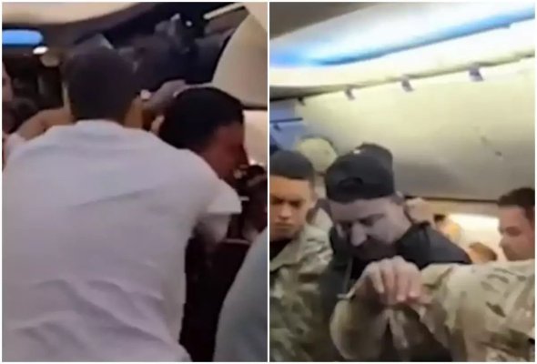 Clipe de panică la bordul unui avion. Un pasager a luat o stewardesă ostatică şi a încercat să deschidă uşa