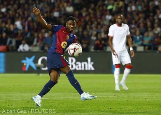 Fotbal: Ansu Fati de la FC Barcelona, accidentat, indisponibil cel puţin patru săptămâni