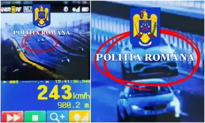 Vitezoman filmat cum „zboară“ cu 243 km/h pe autostradă: „Era deja în plafonul de nori“. Video