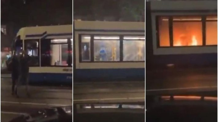 Zeci de arabi și nord-africani au dat foc unui tramvai și au strigat sloganuri antisemite în Amsterdam