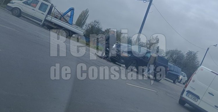 Accident la coborârea de pe pod, în zona Dobrogea