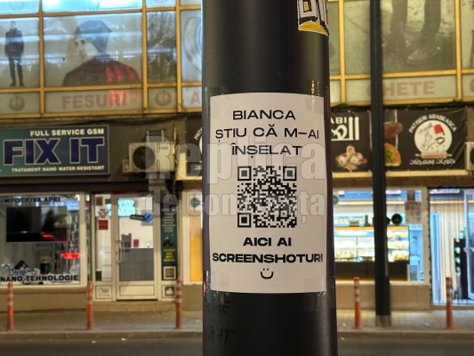 Diversiune de marketing: „Bianca, știu că m-ai înșelat...“. Ce se ascunde, de fapt, pe afișul de pe stâlpul din fața Tomis Mall. Video