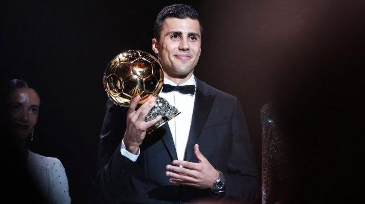 Rodri câștigă Balonul de Aur 2024 cu 1.170 de puncte, depășindu-l pe Vinicius Jr. cu doar 41 de puncte