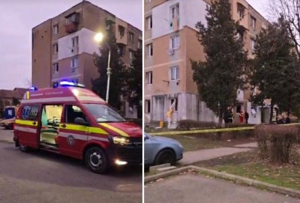 Explozie puternică într-un bloc de garsoniere! O femeie a suferit arsuri și 8 locuințe au fost distruse