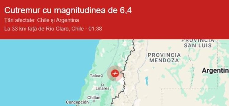 Un cutremur cu magnitudinea de 6,4 a lovit sâmbătă Chile. Video