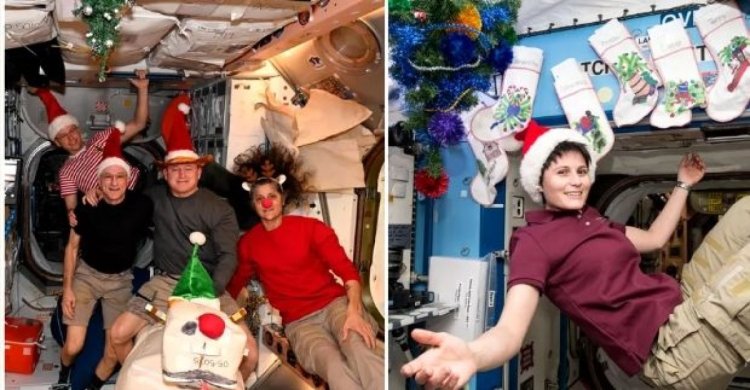 Astronauții de pe Stația Spațială Internațională, mesaj de Crăciun