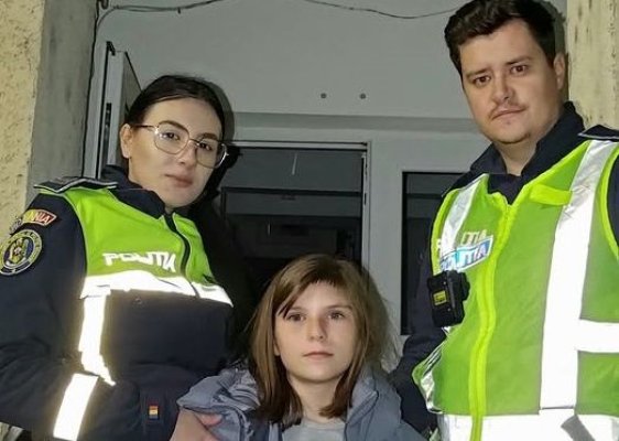 Copilă de 12 ani din Hârșova, găsită de 2 polițiști, după ce s-a rătăcit încercând să își caute pisica