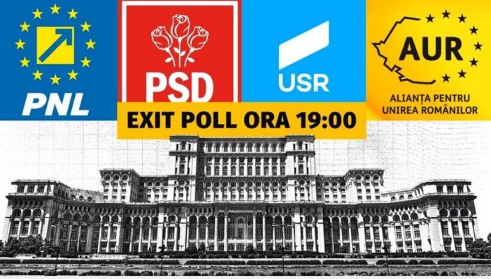 Exit Poll ora 19.00, luptă dură între PSD, PNL, USR și AUR! 