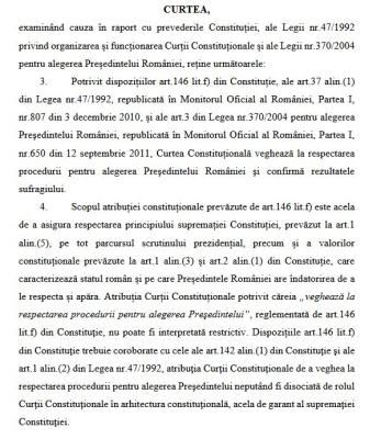 Motivarea deciziei CCR pentru anularea alegerilor prezidențiale