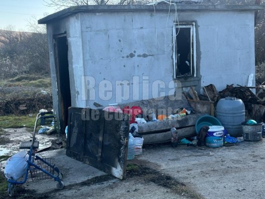 Incendiu la o baracă din Murfatlar. O femeie a fost găsită carbonizată! Video