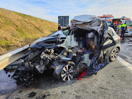 Accident rutier grav, pe autostrada A2. O femeie de 30 de ani a murit. Video