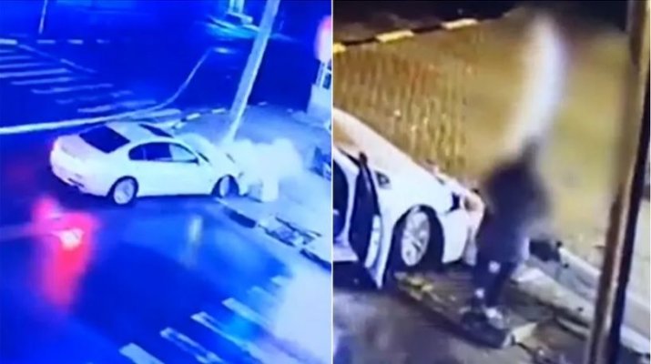 Un adolescent de 15 ani a furat mașina părinților și a intrat cu ea într-un stâlp