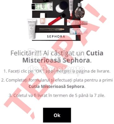 Țeapă de zile mari din partea unui site fantomă Sephora! Vezi cum sunt momiți clienții! Video 