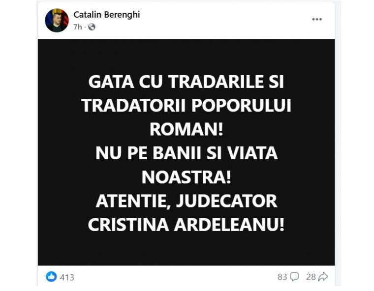 Fost luptator in Legiunea Straina, cercetat pentru ultraj judiciar, dupa ce a amenintat-o pe judecatoarea din procesul lui Georgescu