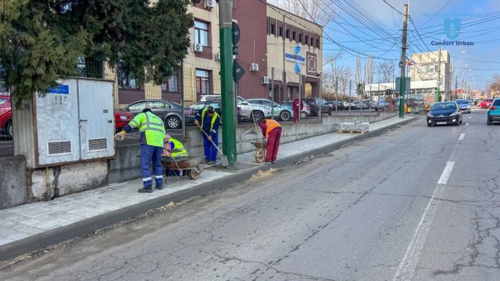 Lucrări de reabilitare la infrastructura pietonală în Constanța. Unde lucrează angajații Primăriei 