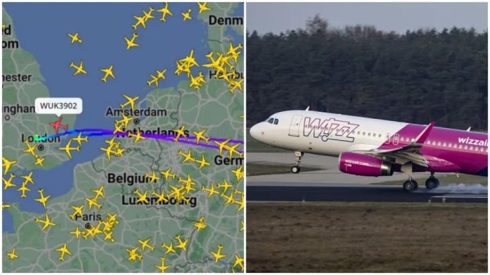 Avion Wizz Air pe ruta Londra – Bacău, întors din drum la o oră după decolare. Care a fost motivul