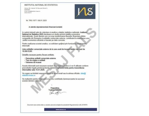 Atenție! Mesaje false în numele Institutului Național de Statistică