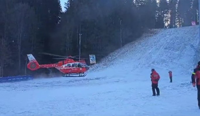 Accident grav pe pârtia din Buşteni! O turistă a fost izbită de o sanie și și-a pierdut cunoștința