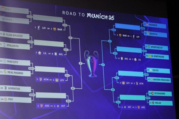 Fotbal: Manchester City - Real Madrid, în play-off-ul pentru optimile Ligii Campionilor