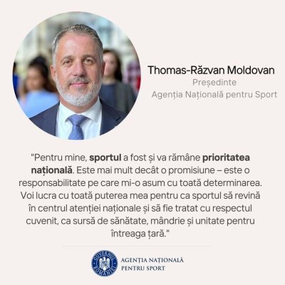 Thomas-Răzvan Moldovan, noul şef al sportului românesc