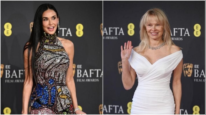 Cele mai spectaculoase apariții la BAFTA 2025. Demi Moore a strălucit la propriu, iar Pamela Anderson a venit nemachiată