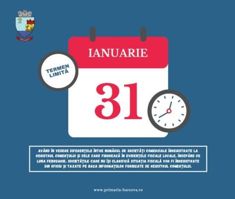 Primăria Hârșova, apel către reprezentanții persoanelor juridice