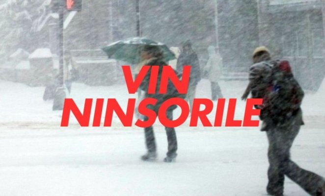 Avertizare ANM până luni noapte: Vin ninsori în aproape toată țara. Răcire semnificativă și vânt puternic