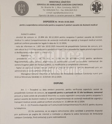 Suspiciune de fraudă la un concurs pentru asistent medical la Serviciul de Ambulanță Constanța. Video