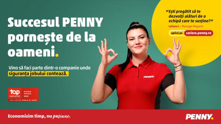 PENNY îți oferă oportunitatea de a lucra aproape de casă, într-un mediu stabil și prietenos