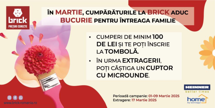 În luna martie, cumpărăturile la Brick aduc bucurii întregii familii!