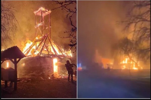 Biserica de lemn de la Muzeul Satului Bănăţean, veche de 300 de ani, a ars într-un incendiu. Video