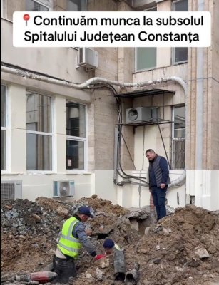Continuă lucrările în subsolul Spitalului Județean Constanța! Video