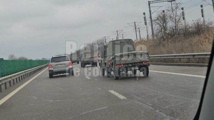 S-au înmulțit convoaiele militare care vin spre Constanța, pe Autostrada Soarelui! Video