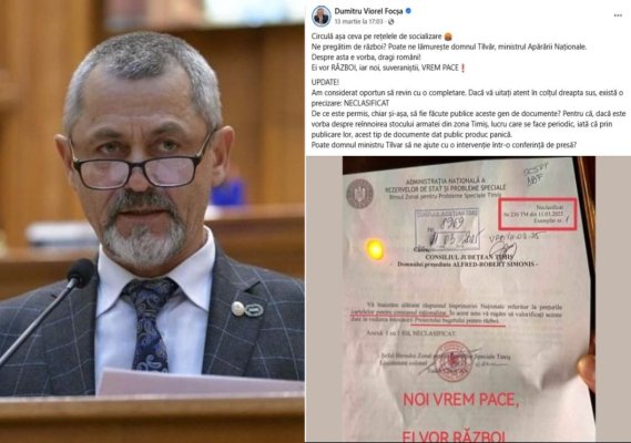 După ce a eșuat în politică, fostul deputat Focșa lansează știri false despre intrarea României în război