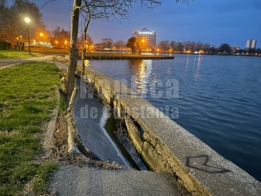 Licitația pentru reabilitarea malului din parcul Tăbăcărie este pe ultima sută de metri. Video