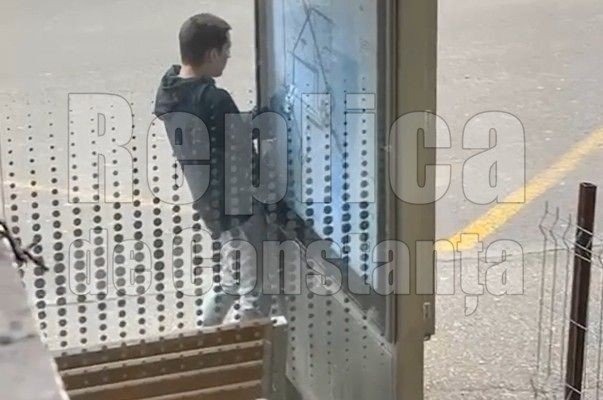 Un tânăr în călduri făcea sex cu stația de autobuz, pe strada Baba Novac. Video 