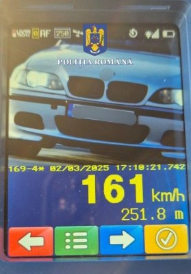 Șofer de 19 ani prins cu 161 de kilometri pe oră, în localitate