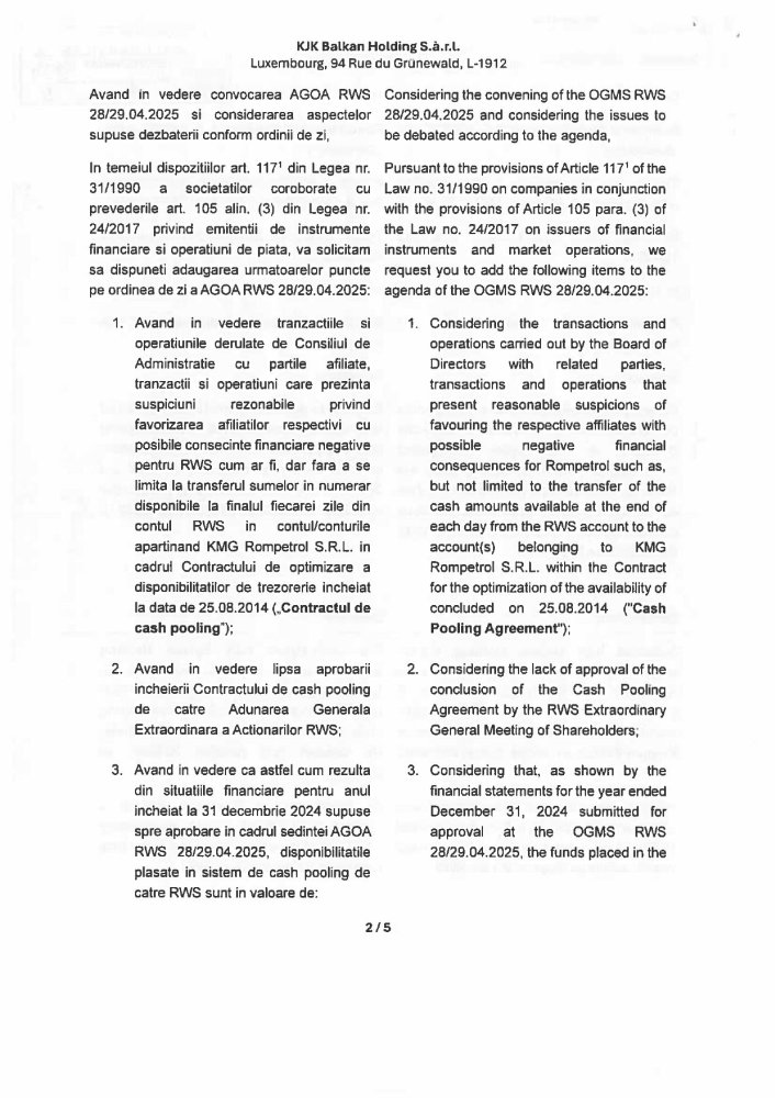 Actionarii finlandezi ai Rompetrol acuza patronii kazahi ca retrag ilegal milioane de lei din conturile societatii Actionarii finlandezi ai Rompetrol acuza patronii kazahi ca retrag ilegal milioane de lei din conturile societatii